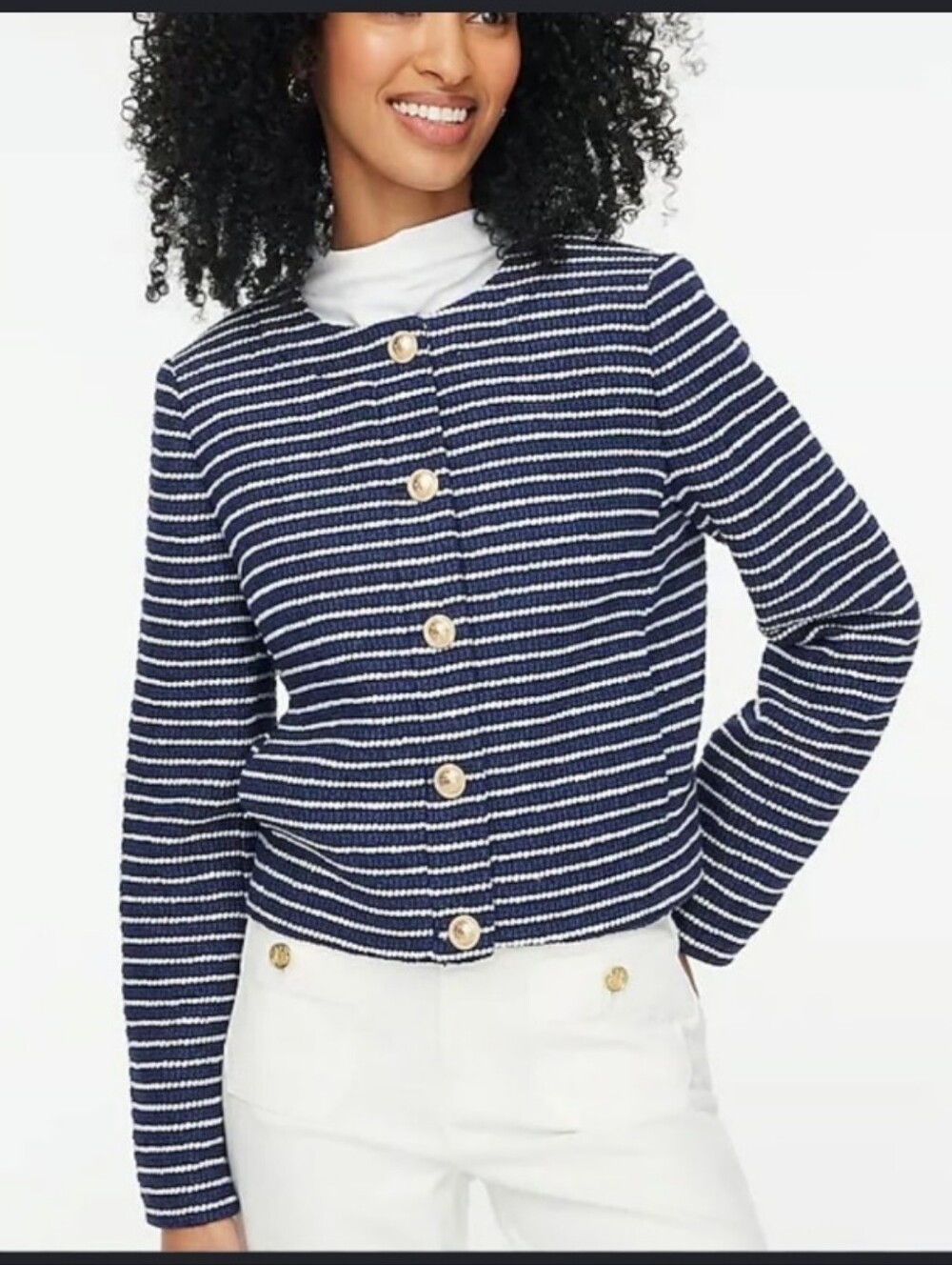 J. Crew Tweed Lady Jacket Stripe